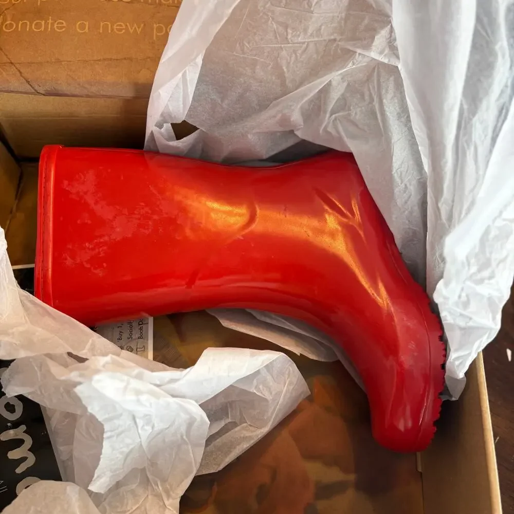 Roma Emma Mid Rain Boots 6 US 37 EU NWT Red Mid Calf Wellies